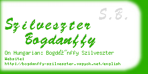 szilveszter bogdanffy business card